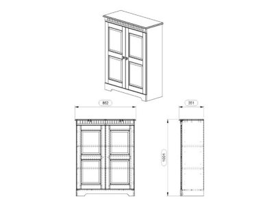 armario gabinete de madeira com 2 portas no acabamento branco lavado / Coleção Amsterdam