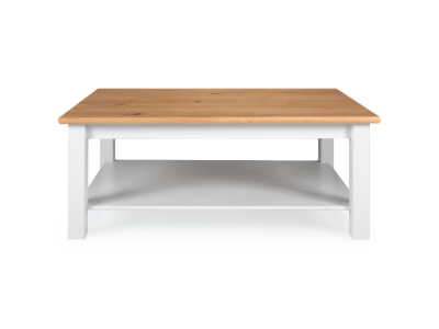 Mesa de centro com 1,10x 75 para sala de estar na cor branco laca e mel / Coleção Bavária