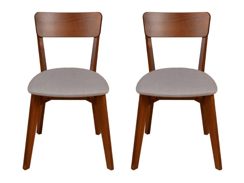 Ruthless Whichever elevation 2 Cadeiras de madeira cor amendoado e estofado cinza | Coleção Scandian