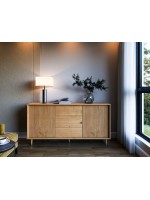 Balcão buffet com 1,60 metros com 2 portas e 3 gavetas no acabamento em cera natural com toque acetinado / Coleção Jazz