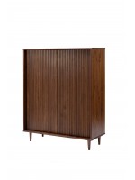 Balcão gabinete alto com 2 portas na cor castanho amadeirado/ Coleção Jazz