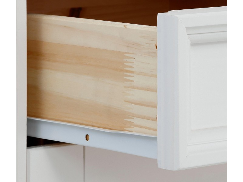 Escrivaninha de madeira com 2 portas e 2 gavetas branco lavado e mel | Melissa 