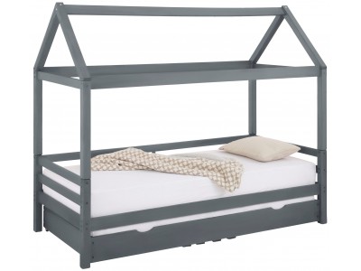 bicama montessoriana tipo cama casinha em madeira cor cinza | Coleção Alpi