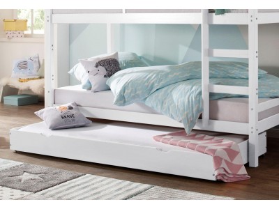 Beliche de madeira branco com cama auxiliar  / coleção alpi