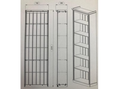Estante grande para sala em madeira com rack para tv e escada / coleção biblioteca