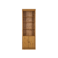 Estante alta com 2,20m para biblioteca com porta de madeira na cor cera natural / coleção biblioteca