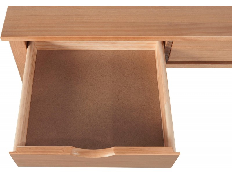 Escrivaninha de madeira maciça 120x60cm acabamento mel yucatan com 2 gavetas / gava