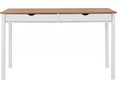 Escrivaninha Branca de Madeira Maciça 2 Gavetas 140CM / Coleção Gava