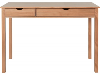 Escrivaninha de madeira maciça 120x60cm acabamento mel yucatan com 2 gavetas | Coleção Gava