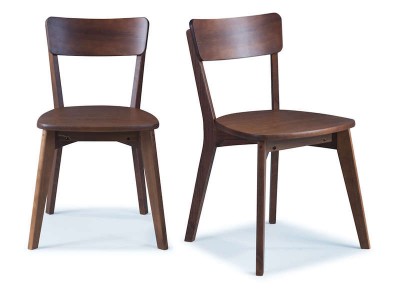 2 Cadeiras de Madeira Maciça acabamento amendoado |Coleção Scandian