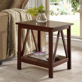 Mesinha de canto de madeira maciça para sala de estar / Coleção Titian