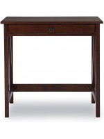 Escrivaninha compacta de madeira maciça com 1 gaveta na cor pinhão | Coleção  Titian