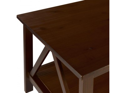 Mesa de centro de madeira maciça cor pinhão | Coleção Titian