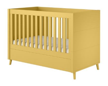 Berço mini cama retrô amarelo | fit