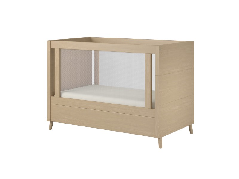 Berço de madeira mini cama cor carvalho | fit